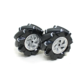 Omni wheel 80mm L+R pair with coupling (Black) (For Robots). 