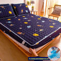 Queen Size Waterproof Fiber Quilted  Mattress Cover With Matching PIllow Cover Set  150cmX 200cm In Feet 5x7Ft. 