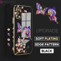 Jizetin for Realme 7 Pro Back Cover With Free Lanyard Flowers Butterfly 6D Plating Silicone Phone Case. 