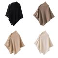 New with Button Pashmina Shawl Thick Warm Knitted Thick Warm Poncho Irregular Casual Shoulder Top Autumn Winter. 