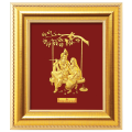 KGD Prima Art A7 – Radhakrishna On Swing - 24k Pure Gold Sheet 999 Artwork. 