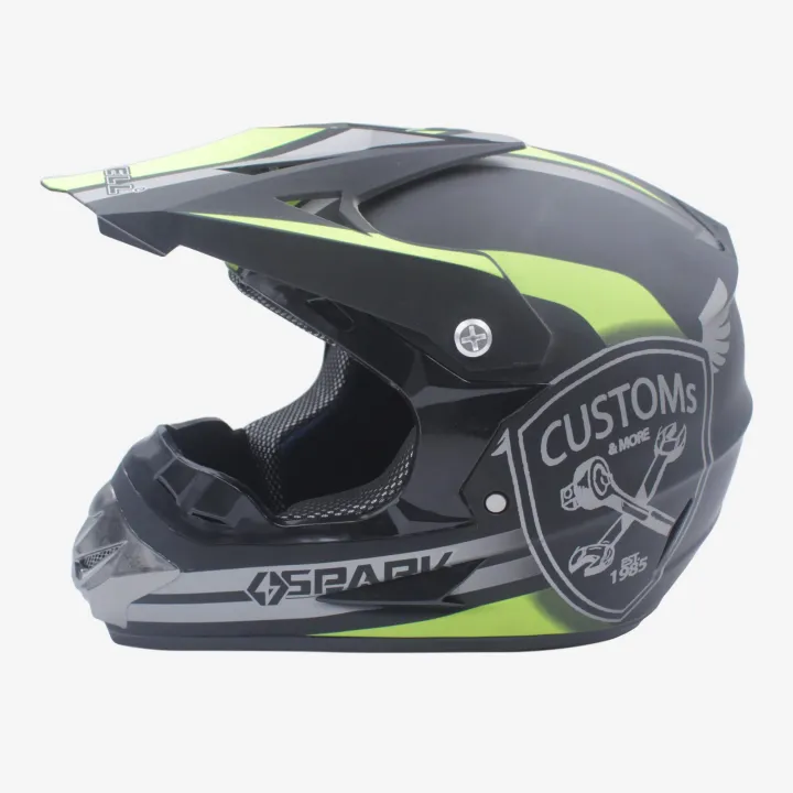 Shell%20Black/Neon%20Green%20Matt%20Finish%20125%20Dirt%20Helmet%20-%20Image%204