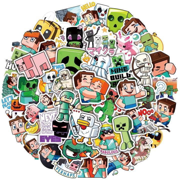 Artsy Home 25/50pcs Minecraft Game Stickers for Scrapbook Journal Diary