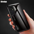 Biruiqu For Honor 200 Pro Shockproof Gradient Tempered Glass Back Soft Silicone Edge Case Cover. 