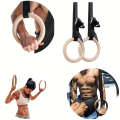 Spn'S Gymnastic Wooden Rings with Heavy Duty Adjustable Strap | Roman Rings Perfect for Calisthenics Competition and Conditioning Training. 