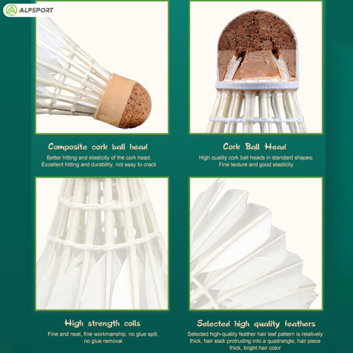Alpsport%20606%20Cloud%20Crane%20100%25%20Goose%20Feather%206%20Pcs%20Badminton%20Shuttlecock%20Amateur%20Training%20Original%20Ball%20Standard%20Quality%20Durable%20For%20-%20Image%206