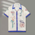 Moda Apparel Contrasting Colors 2023 Casual Shirt Printed Letters Vintage 2025 Short Sleeve Men's Shirt Street CamisaMasculina Shirt Hombre. 