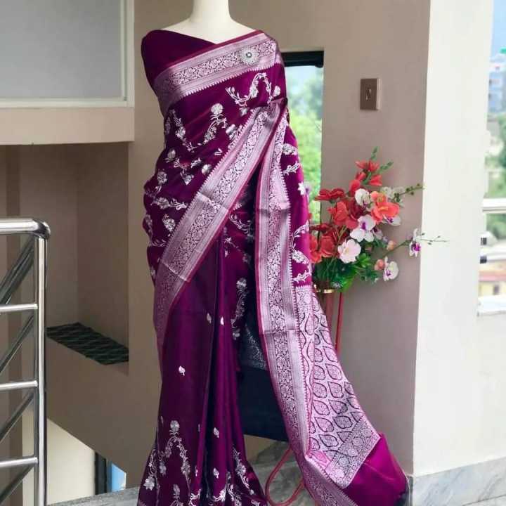 Purple%20Banarasi%20Silk%20Saree%20With%20Unstitched%20Blouse%20For%20Women%20-%20Fashion%20%7C%20Saree%20For%20Women%20%7C%20Women'S%20Wear%20-%20Image%202