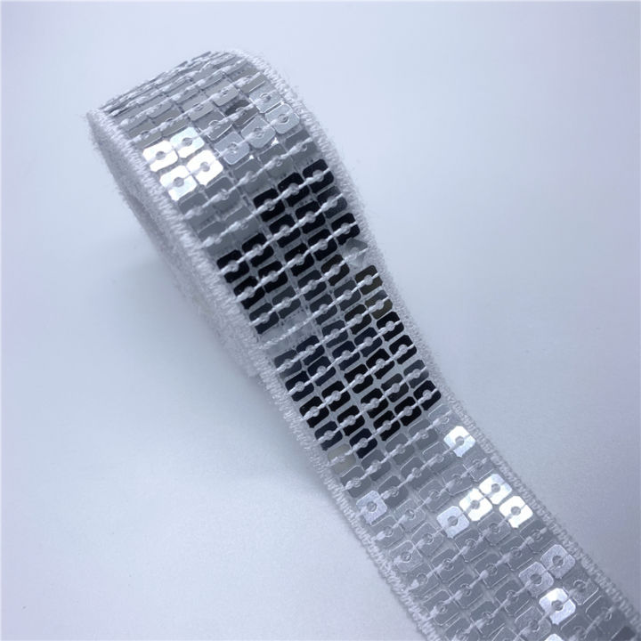 5yards%2025mm%20Sequins%20Ribbon%20Lace%20Trim%20Sequin%20Sewing%20Fabric%20Ribbon%20For%20Dress%20Clothes%20Headdress%20Bridal%20Wedding%20Accessories%20-%20Image%205