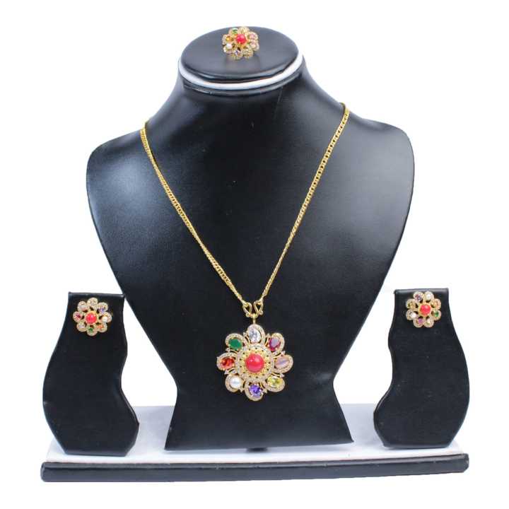 Gold Plated Panchadhatu Sikri Locket Set For Women