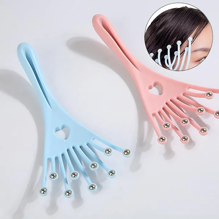 Head Massager Scalp Neck Comb Roller Five Finger 9 Claws Steel Ball ...