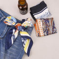 Spring and Autumn New Silk Scarf Women Retro Printed Headband Scarf Outdoor Small Soft Silky Wrap. 