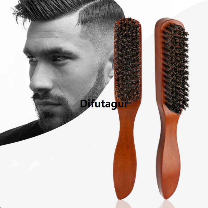Difutagui Beard Brush Shaving Wooden Long Handle Bristle Hair Sales promotion Comb Portable Men's Durable Soft Brush Men's
