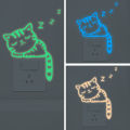 Switch Sticker Glow-in-the-dark Non-fading Night Indication Cartoon Sleepy Cat Switch Sticker for Living Room. 