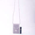 Internet Hot Dyed Gray Triangle Buckle Mini Lipstick Pack Small and Lightweight Hand-Woven Crossbody Bag. 
