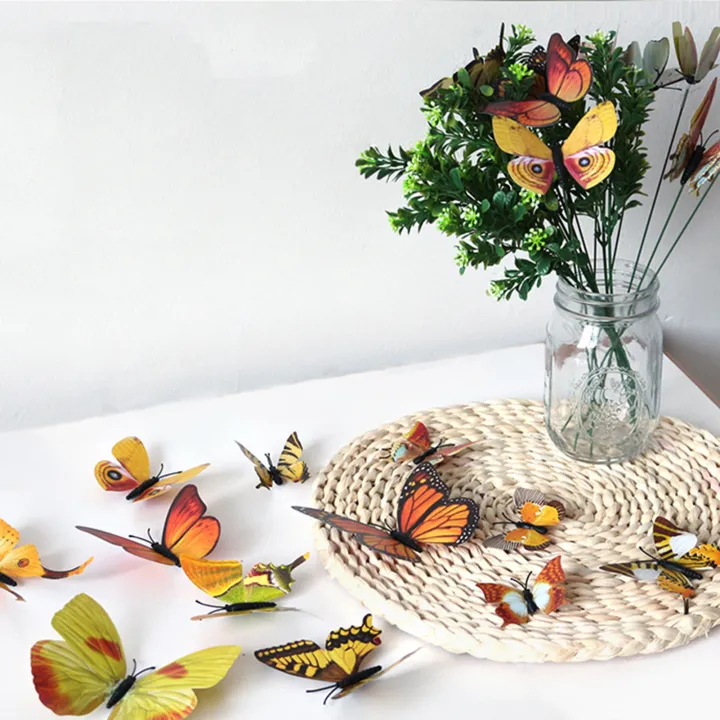 12Pcs%20Wall%20Stickers%203D%20Effect%20Self-adhesive%20Butterfly%20Shape%20DIY%20Craft%20Wall%20Decor%20for%20Home%20-%20Image%204
