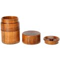ZOROOM Wooden Tea Pot Handmade Tea Set Portable Travel Tea Storage Candy Nut Coffee Bean Powder Boxed Sealed Can,2 Pcs. 