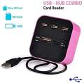 All In One Combo Card Reader With USB Hub. 