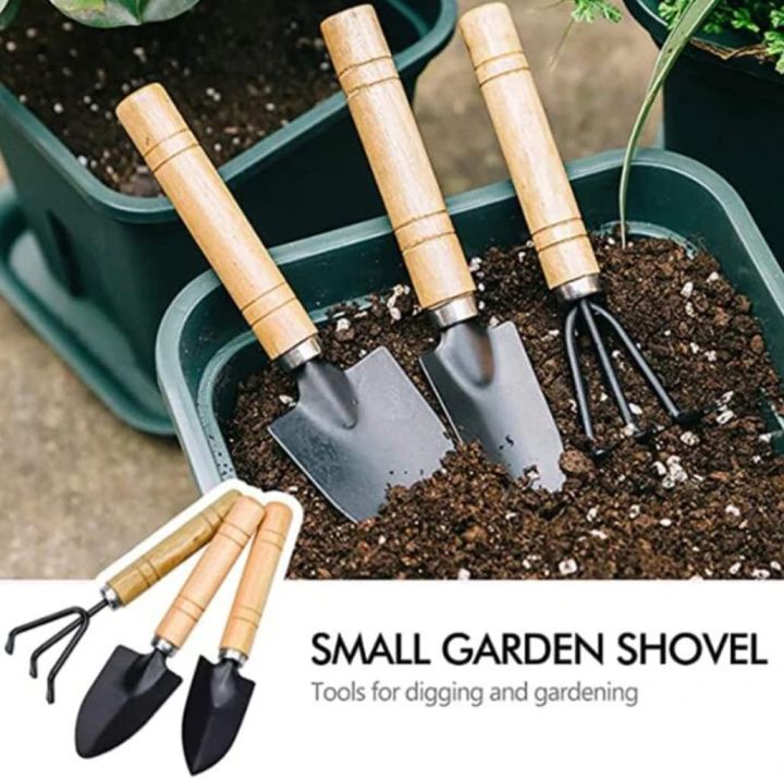 Gardening Tools Trowel Set Succulent Tools Set Mini Garden Tools Shovel Rake Spade Bonsi Care Tools Kit For Seedling Soil 3Pcs