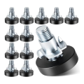 12 PCS Furniture Leveling Feet with T-Nuts, 1/4In-20 UNC Thread Adjustable Levelers, Metal Leg Levelers Table Feet Screw on for Deak. 