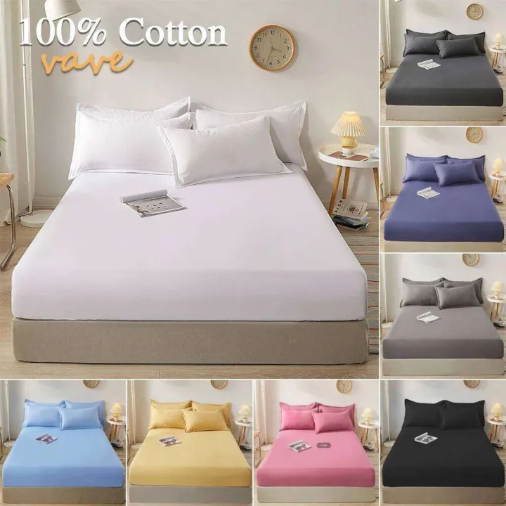 100%25%20Cotton%20Fitted%20Sheet%20with%20Elastic%20Band%20Solid%20Color%20Anti-slip%20Adjustable%20Mattress%20Cover%20for%20Single%20Double%20King%20Queen%20Bed%20-%20Image%206