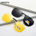 Sutuiying Square Clip on Sunglasses Women Polarized Black Lens UV400 Night High Quality Vision Driving Men Goggles Clips Anti Glare Vintage Glasses. 
