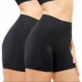 Black Seamless Slip Short/Slacks For Women (Pack of 2). 
