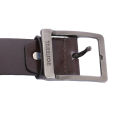 Darkbrown Solid Yarrison Carved Buckle Belt For Men. 