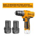 INGCO Tools Drill Machine Cordless 12V With 2 PCS Batteries And Charger. 