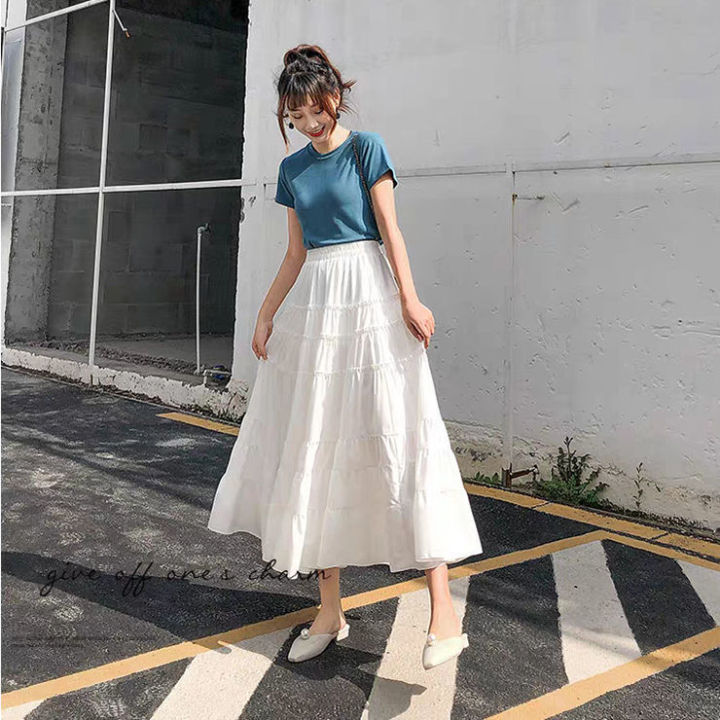 Korean%20Design%20Cotton%20Long%20Skirt%20For%20Women%20-%20Image%204