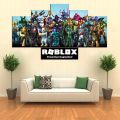 5 Panel Roblox Wall Hang Game Canvas Print With Wooden Frame by Suva Trades. 
