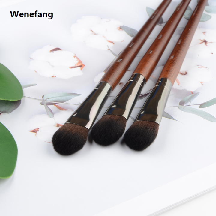 Wenefang%201%20piece%20#144%20Precision%20Highlighter%20Makeup%20brush%20detail%20Powder%20Blusher%20Natural%20wood%20Professional%20Make%20up%20brushes%20-%20Image%204