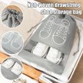 1Pc Portable Travel Shoe Bag , Waterproof Shoe Bag For Gym , Travel,Space-saving Dust-proof Storage Bag With Rope Non-woven Shoe Bag. 