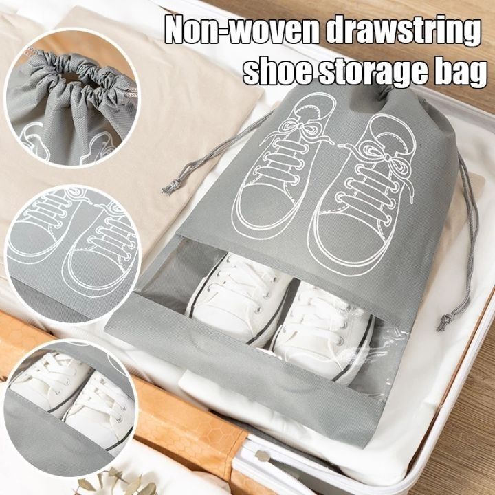 1Pc%20Portable%20Travel%20Shoe%20Bag%20,%20Waterproof%20Shoe%20Bag%20For%20Gym%20,%20Travel,Space-saving%20Dust-proof%20Storage%20Bag%20With%20Rope%20Non-woven%20Shoe%20Bag%20-%20Image%205