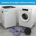 4 Pcs Anti Vibration,Washing Machine Stand,Anti Shock, Refrigerator Pad And Washing Machine With Suction Cup Feet, Fridge Washing Machine Feet Pads Leveling Feet Anti Walk Pads Shock Absorber Furniture Lifting Base, Floor Protector. 