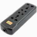 Black Heavy Duty 10-16A 6000W Multi Plug Power Socket ( Wire Not Included). 