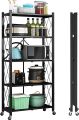 Heavy Duty Metal Wire 5 Layer Multifunctional Foldable Floor Standing Storage Rack. 