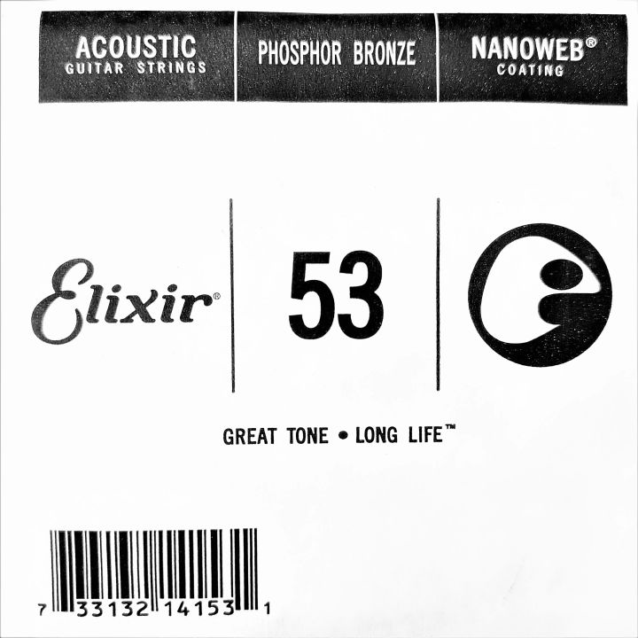 Elixir Strings Single 0.53 Acoustic Phosphor Bronze With Nano Coating ...