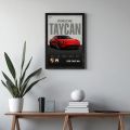 Rolls Royce Phantom, Porsche Taycan & Mercedes AMG Car Wall Art – Set of 3 Framed A4 Prints. 