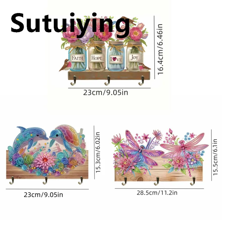Sutuiying%201pc/Set%20DIY%20Diamond%20Painting%20Wall%20Hangers%20with%20Hooks%20Wall%20Mounted%20Fifty%20percent%20discount%20Wooden%20Coat%20Hook%20with%203%20Metal%20Hooks%20Diamond%20Art%20Hooks%20for%20Keys%20-%20Image%203