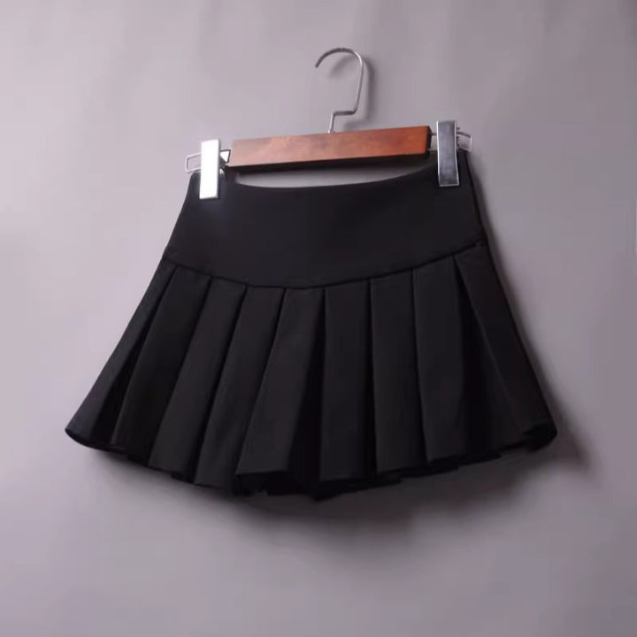Spring Autumn 2024 High Waist High Waist Pleated Skirt Little Black Skirt Upskirt Skirt Women's Stretch Korean Version Puffy Hakama