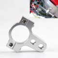 Cluellp-3 Pcs 27mm Aluminum Steering Damper Fork Frame Mounting Clamp Bracket Foot Fixer for Motorcycle Bike Modification Silver. 