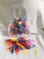 120 PCS-Clear Ponytail Elastic Rubber Band Hair Ties Ropes Rings Chinese Rubber Band For Kids. 