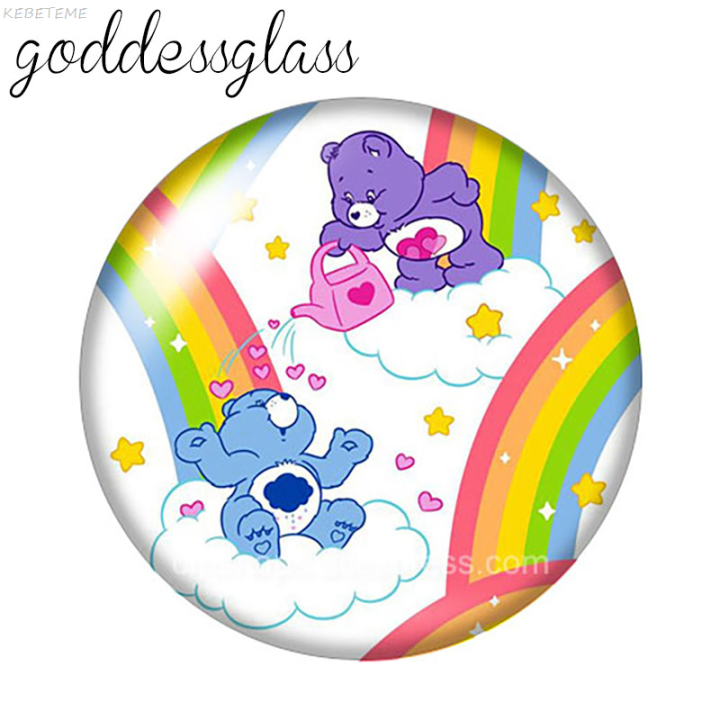 KEBETEME%20MINISO%20CareBears%20Cute%20cartton%20bear%2010pcs%2012mm/18mm/20mm/25mm%20Round%20photo%20glass%20cabochon%20demo%20flat%20back%20Making%20findings%20bracelets%20-%20Image%206