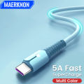 5A USB Type C Cable Super Fast Charge Liquid Silicone Micro USB Cable for Samsung Xiaomi Huawei OnePlus Charging Wire Data Cable. 