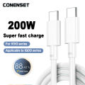 For VIVO 200W MAX SUPERDART Fast Charger Cable USB Type C TO C 10A For vivo iQOO 10 11 Pro. 