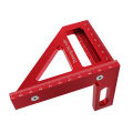 Woodworking quare aluminum oblique joint triangular hole ruler protractor 45/90 degree measurement. 