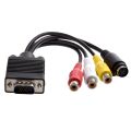 VGA Adapter to TV S-Video RCA Out Cable for PC Video. 