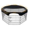 Octagon Pet Playpen Cover Mesh Fabric Sunscreen Cover Black Covers Puppy Cat Fence Cage Covers 24 Inches. 