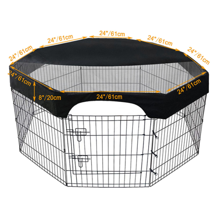 Octagon%20Pet%20Playpen%20Cover%20Mesh%20Fabric%20Sunscreen%20Cover%20Black%20Covers%20Puppy%20Cat%20Fence%20Cage%20Covers%2024%20Inches%20-%20Image%204